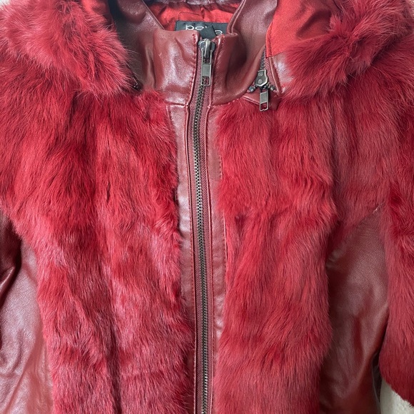 Fur & Leather Burgundy jacket - Picture 2 of 5